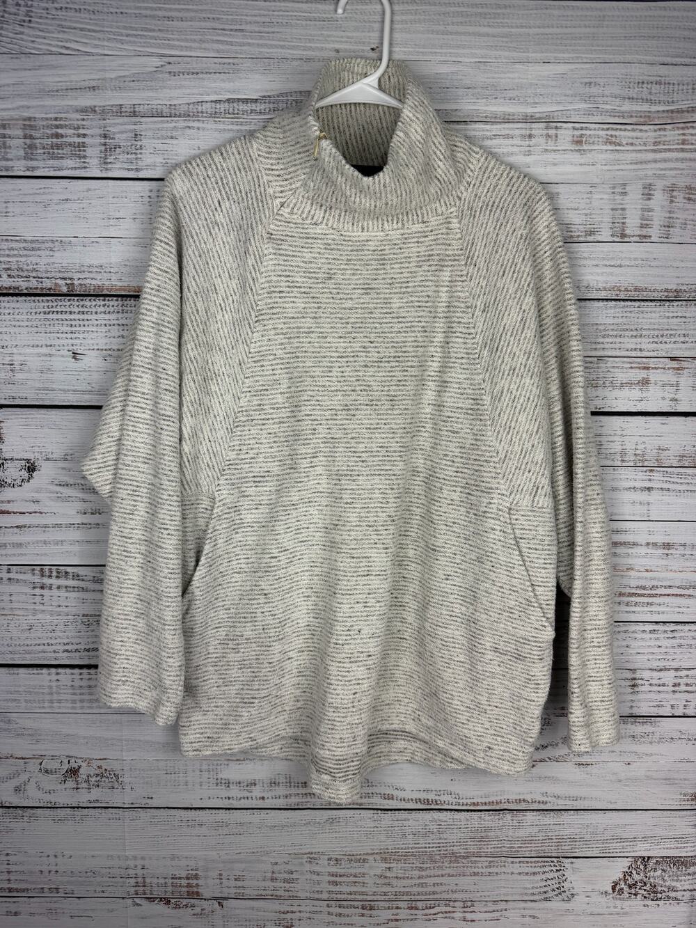 REI Cowl Neck Sweater Gray Hemp Organic Cotton Outdoors Hiking Athleisure Small